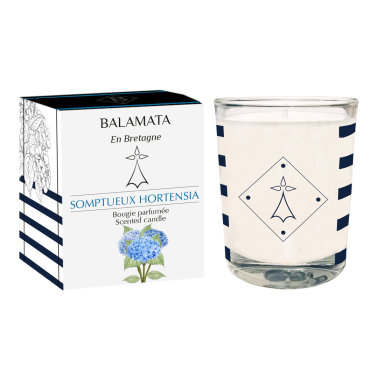 Bougie parfumée 80g Somptueux Hortensia et son décors ''La Bretonne by B''