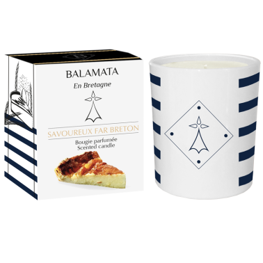 Savoureux Far Breton Bougie parfumée 200g et son décors ''La Bretonne By B''